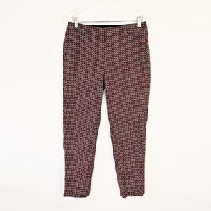 Judith & Charles Red Herringbone Skinny Dress Pants